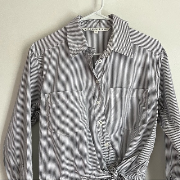 Veronica Beard Asymmetrical Button-Down Top/Tunic - Size 6, Cotton Blend, Dress - Picture 3 of 10